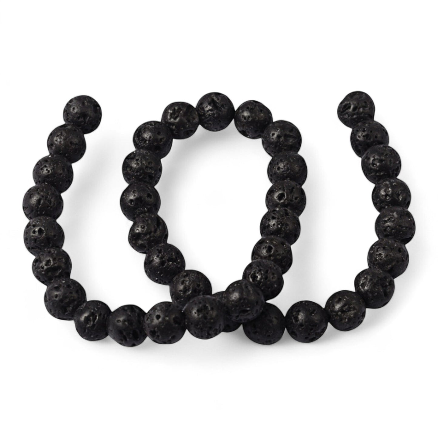 x20 Perles de Pierre de Lave Naturelle – 10 mm