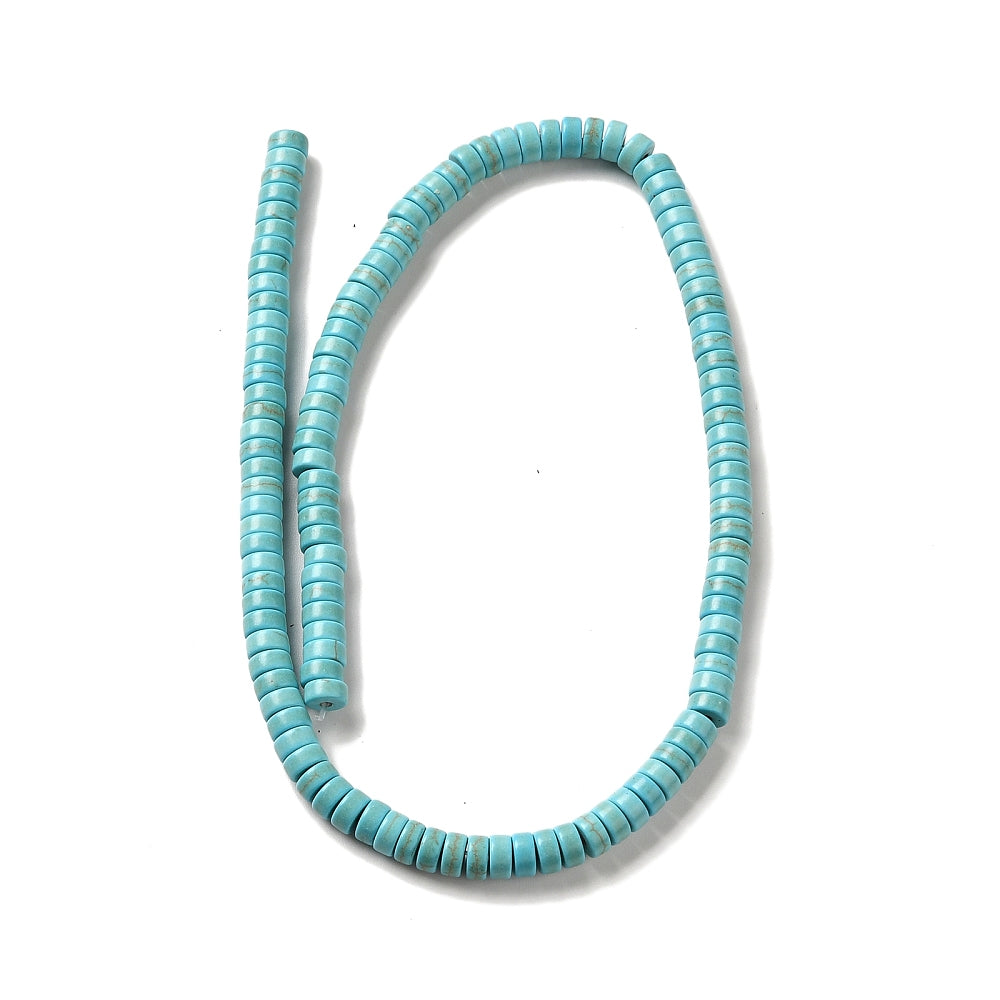 X50 Perles Synthétiques Turquoise – Heishi 6 mm