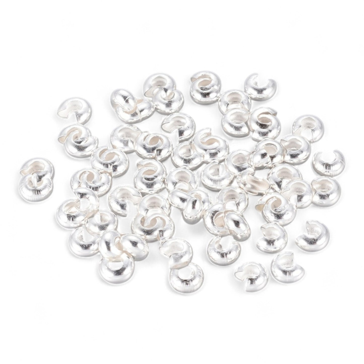 50 Crimp Beads Cover – Cache-perles à écraser ou à nœud: 4mm