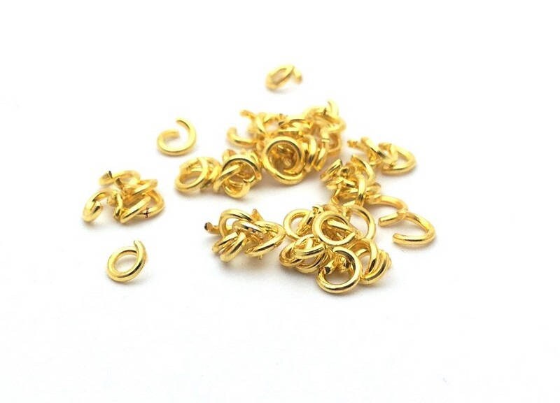 Anneaux de jonction (jump rings) couleur Doré, taille au choix