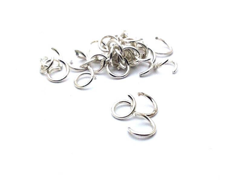 Anneaux de jonction (jump rings) couleur Argenté clair, taille au choix