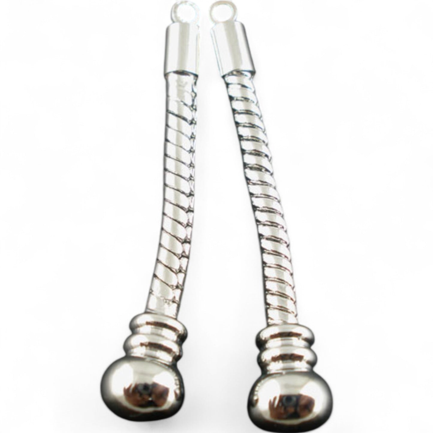 x2 Pendants d’oreilles maille serpent – Compatibles perles européennes