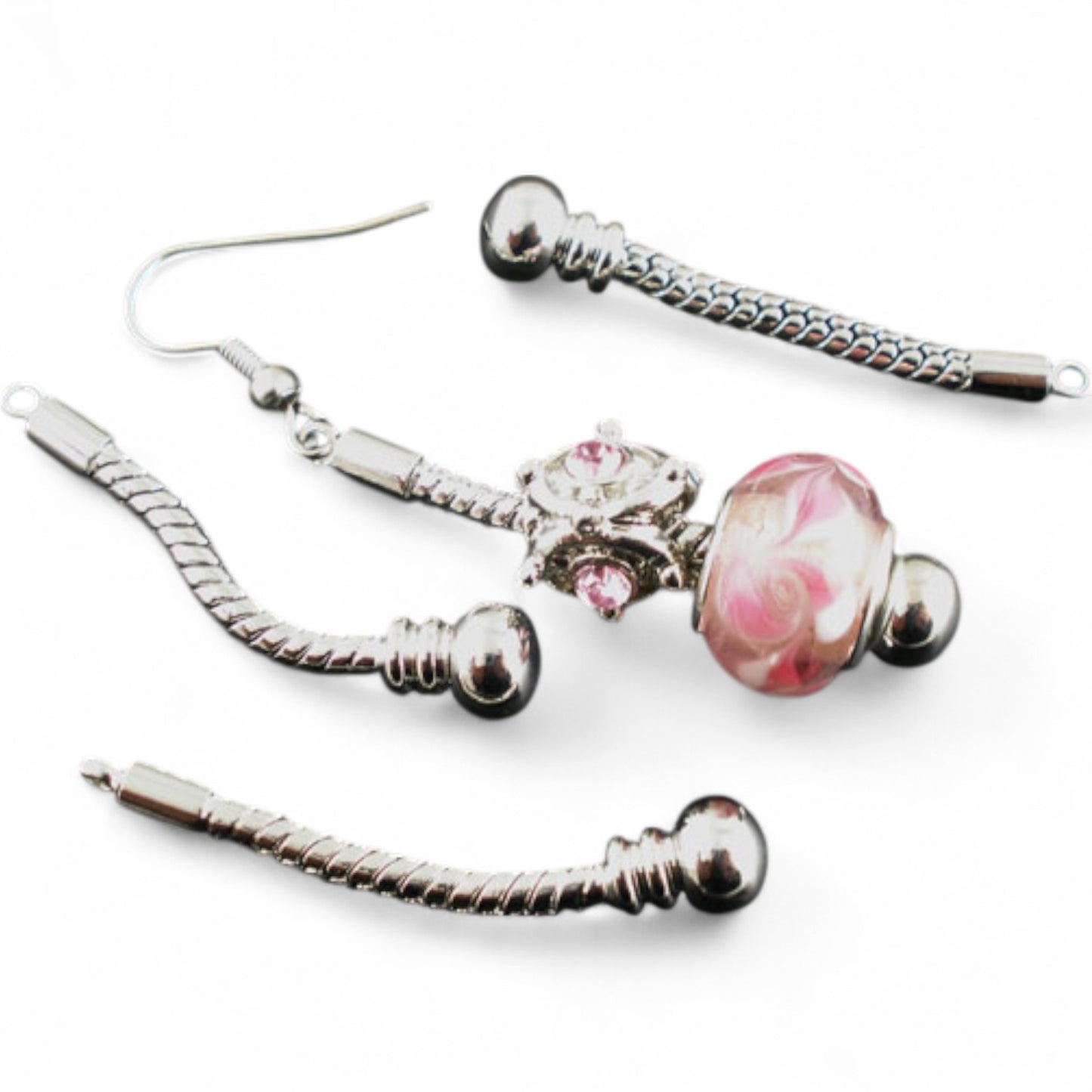 x2 Pendants d’oreilles maille serpent – Compatibles perles européennes