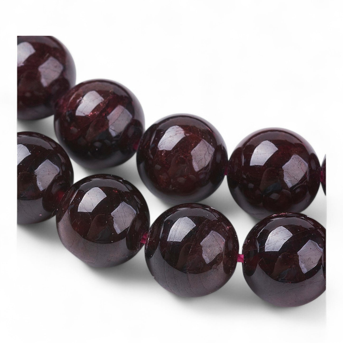 x5 Perles en Grenat naturel – 8 mm