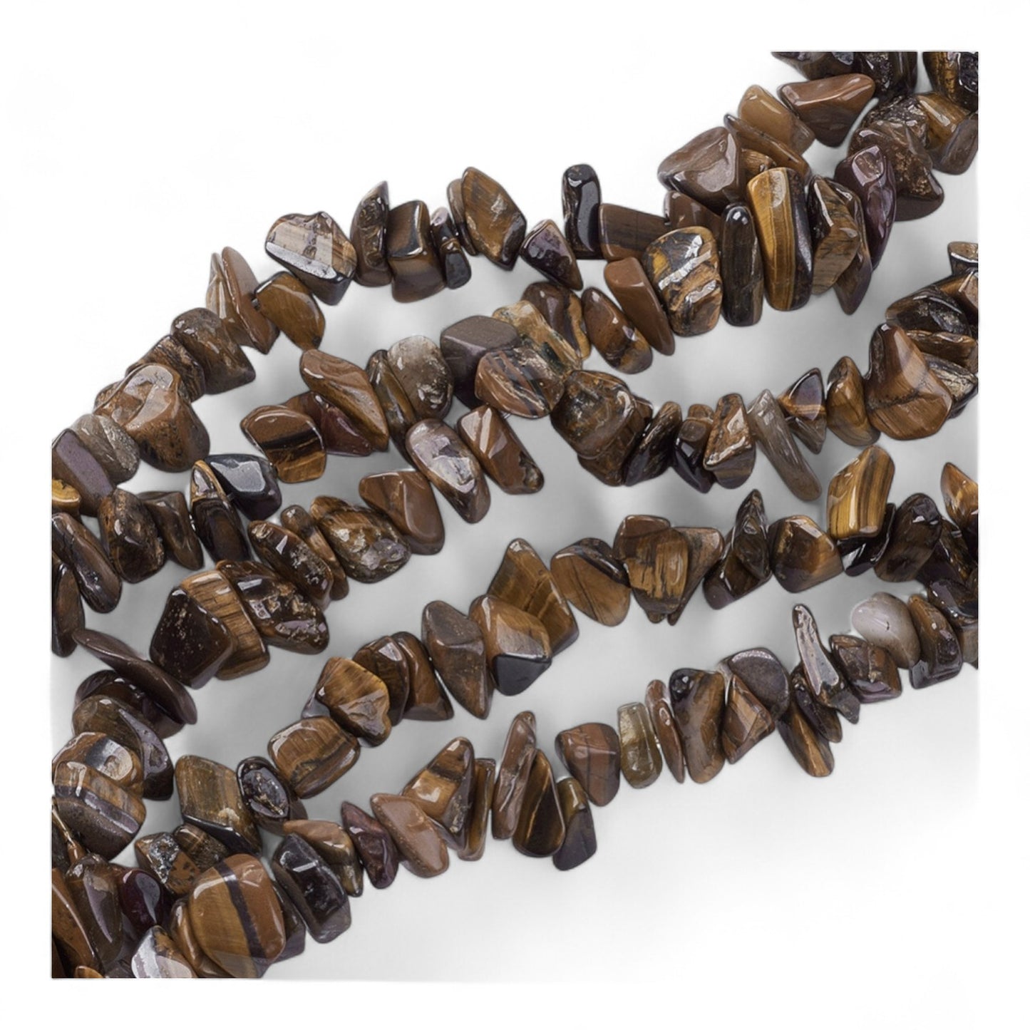 1 fil (360 perles) de Perles en Œil de Tigre – Forme Chips Naturelle