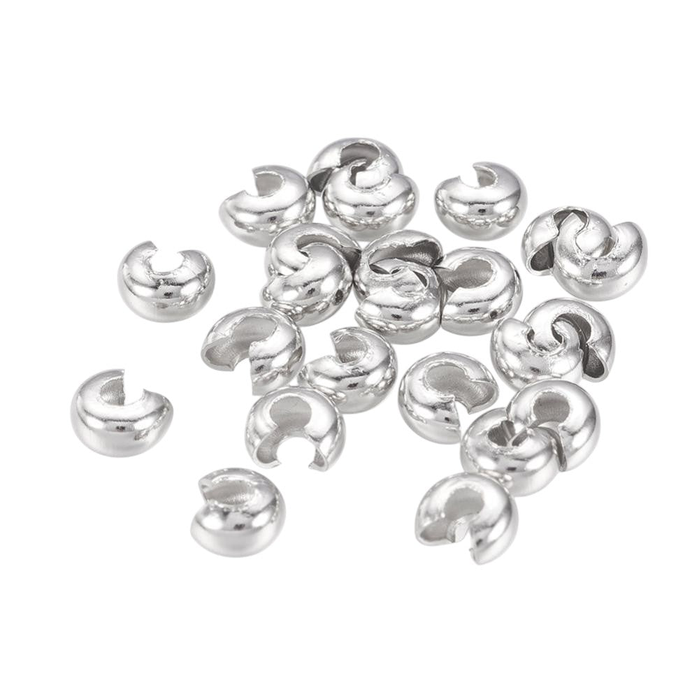 50 Crimp Beads Cover – Cache-perles à écraser ou à nœud: 4mm