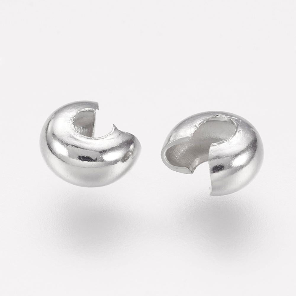50 Crimp Beads Cover – Cache-perles à écraser ou à nœud: 4mm