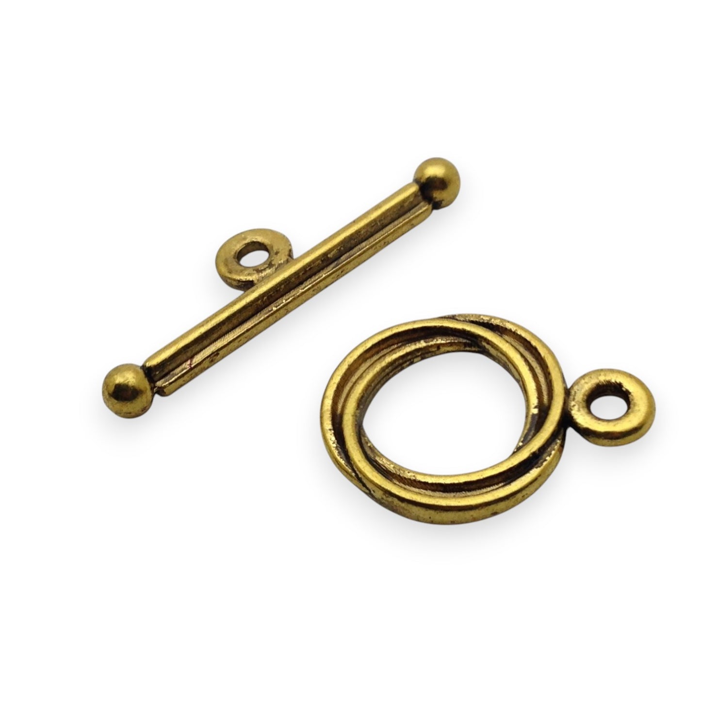 x1 Fermoir T Toggle Anneaux – Métal Doré Vieilli