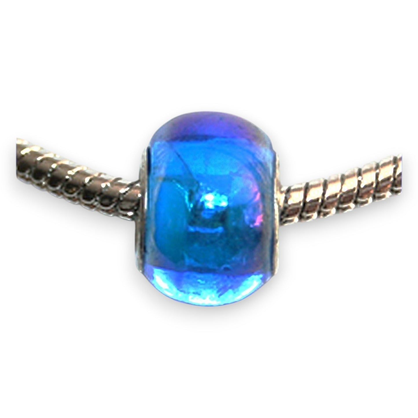 x1 Perle Européenne en Verre Irisé – Gros Trou 4 mm