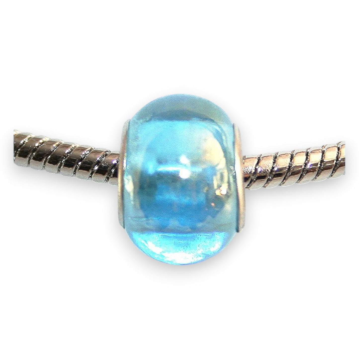 x1 Perle Européenne en Verre Irisé – Gros Trou 4 mm