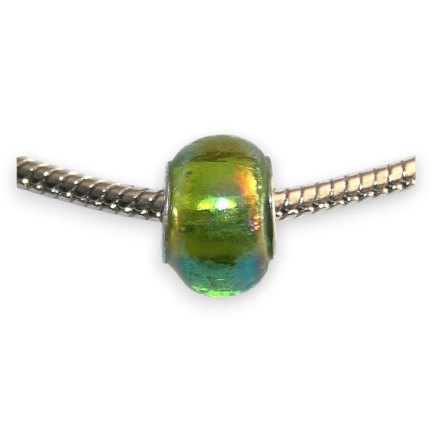x1 Perle Européenne en Verre Irisé – Gros Trou 4 mm