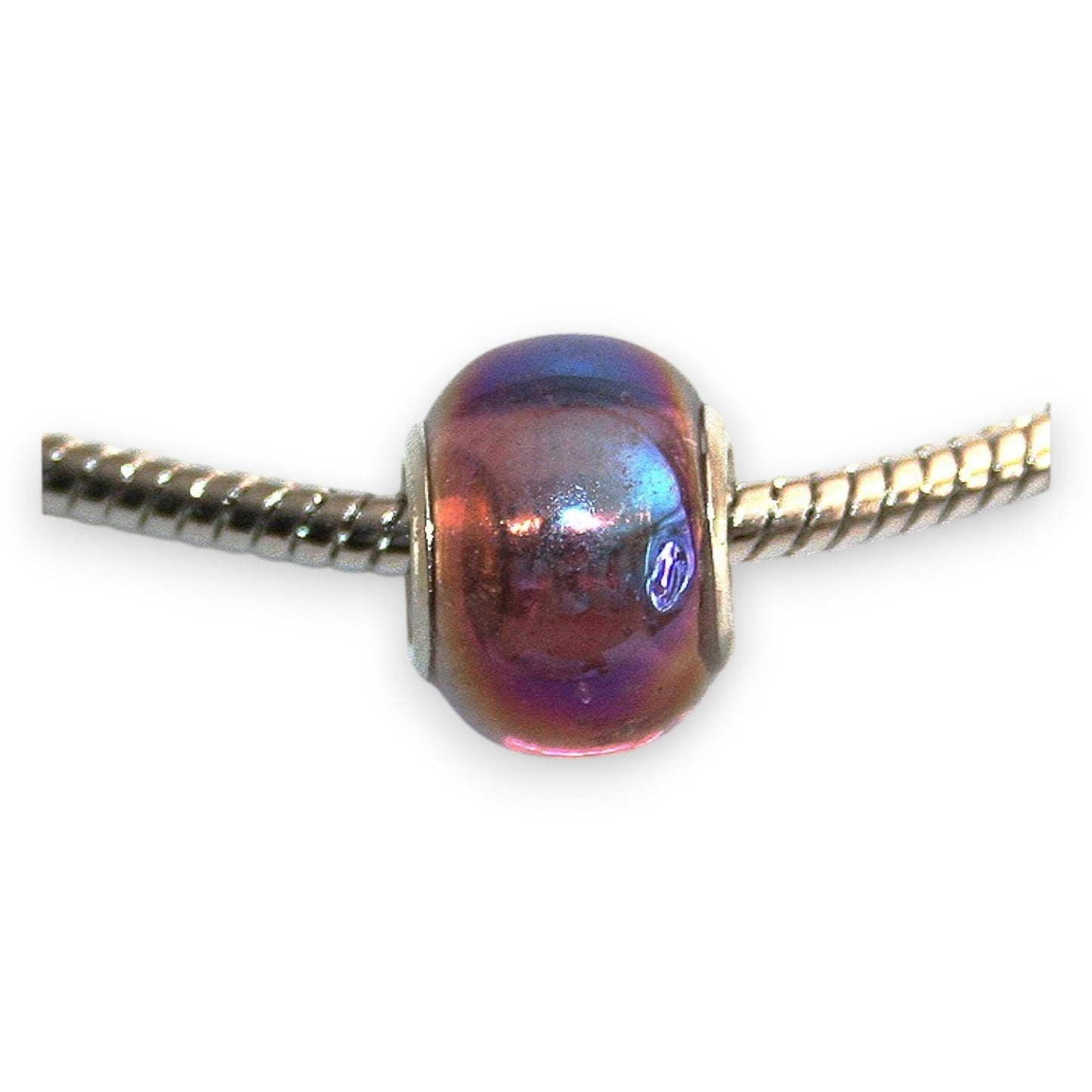 x1 Perle Européenne en Verre Irisé – Gros Trou 4 mm