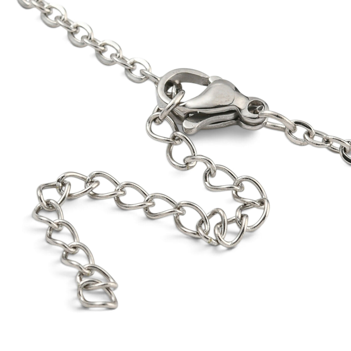 Collier en acier inoxydable 304 en 2 parties avec anneaux pour connecteur (46,5 cm + 5,5 cm)