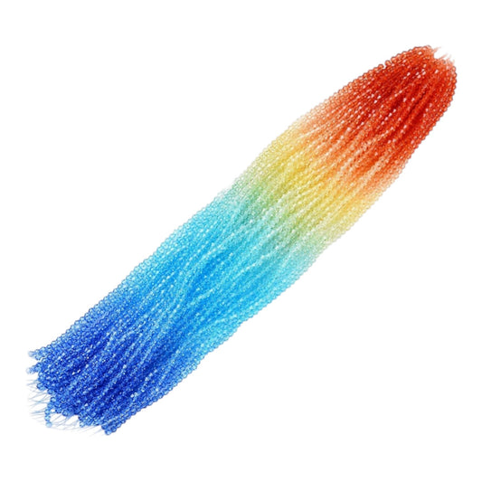 x1 Fil de Perles de verre – Biconiques facettées dégradées 6 mm – Orange, Jaune et Bleu