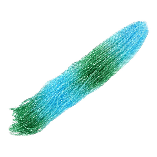 x1 Fil de Perles de verre – Biconiques facettées dégradées 6 mm – Vert et Bleu