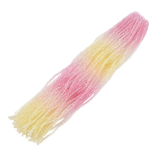 x1 Fil de Perles de verre – Biconiques facettées dégradées 6 mm – Rose et Jaune
