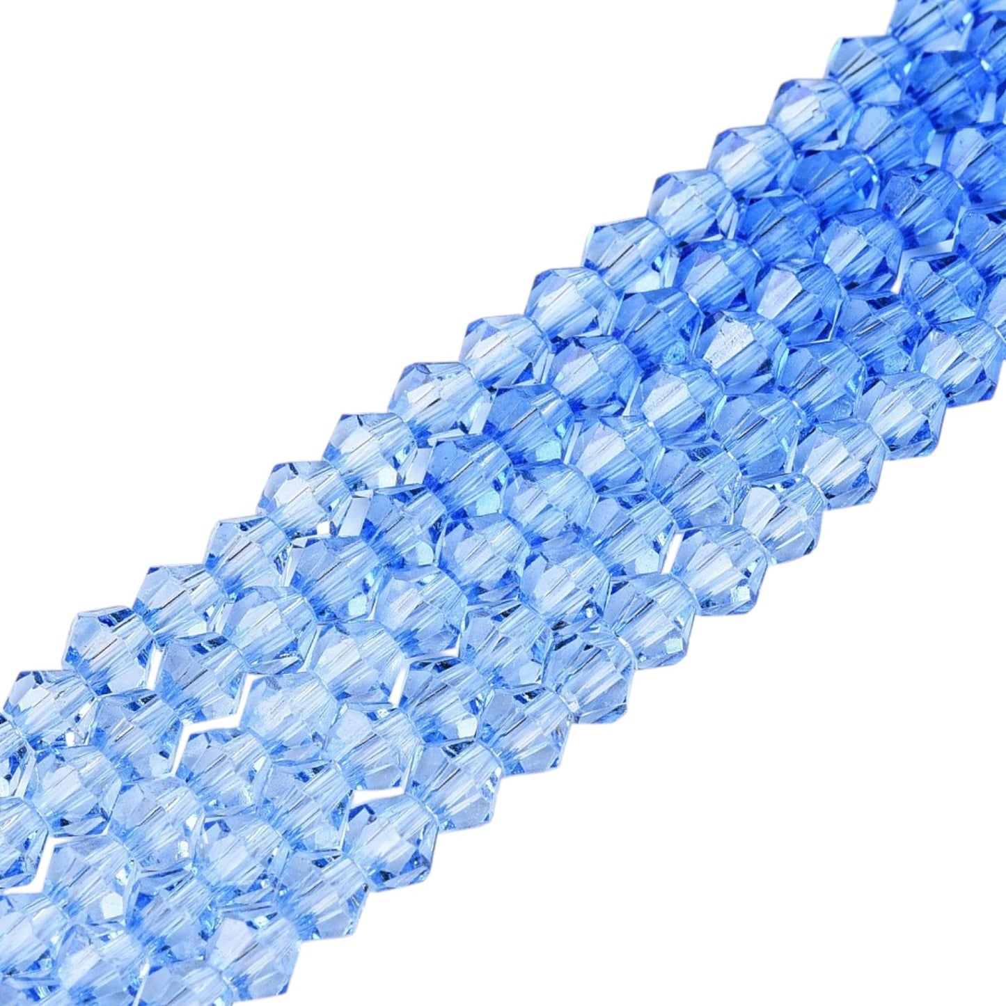 x1 Fil de Perles de verre – Biconiques facettées dégradées 6 mm – Bleu