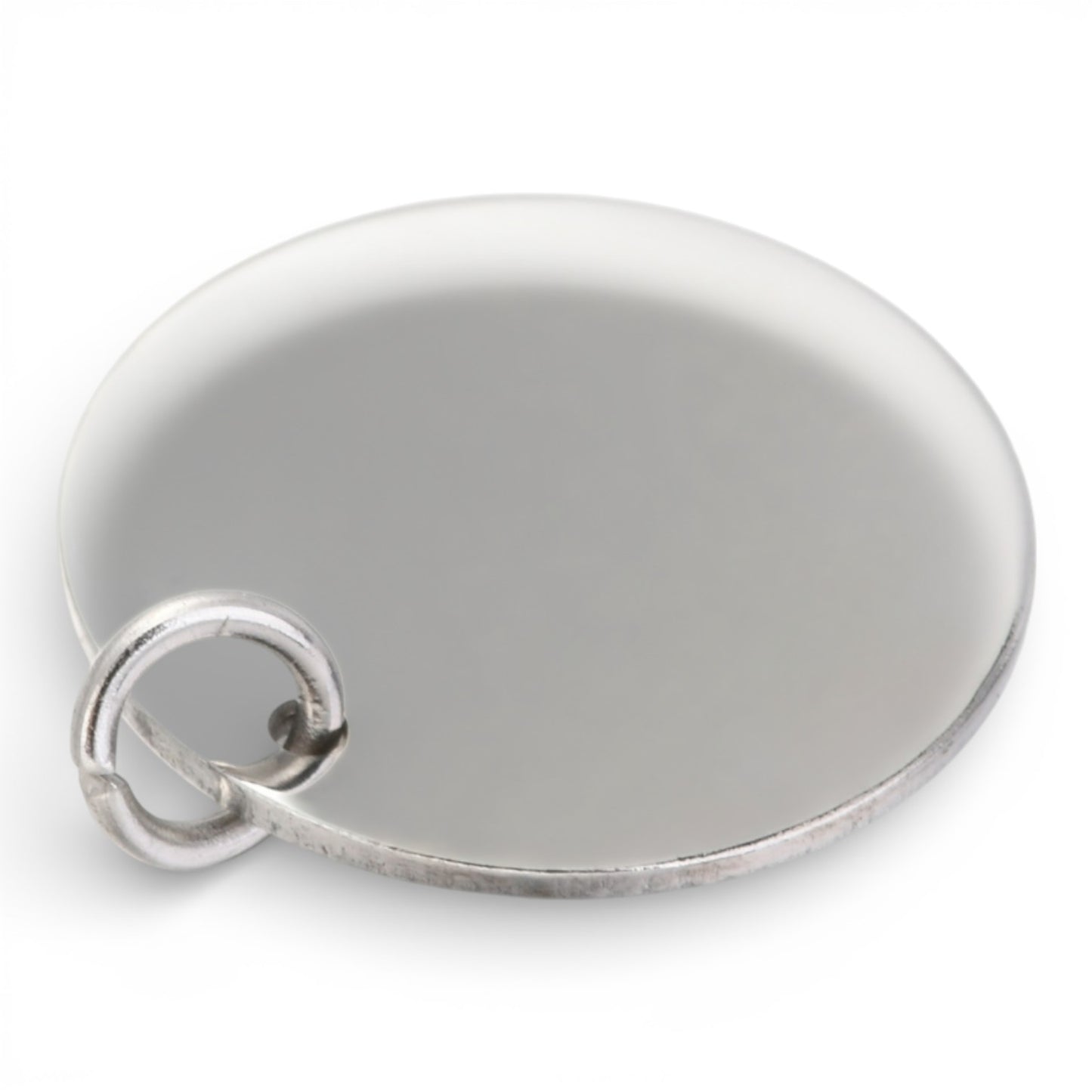 x1 Breloque ronde plate à graver en acier inoxydable 304 – 20 mm