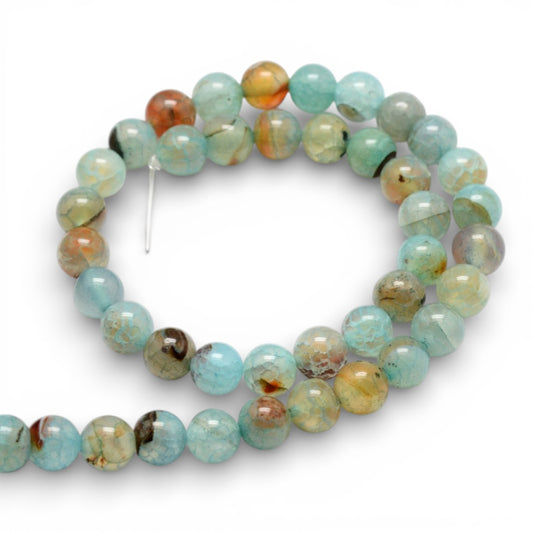x1 Fil de Perles Rondes en Agate Naturelle Teintée – 6 mm