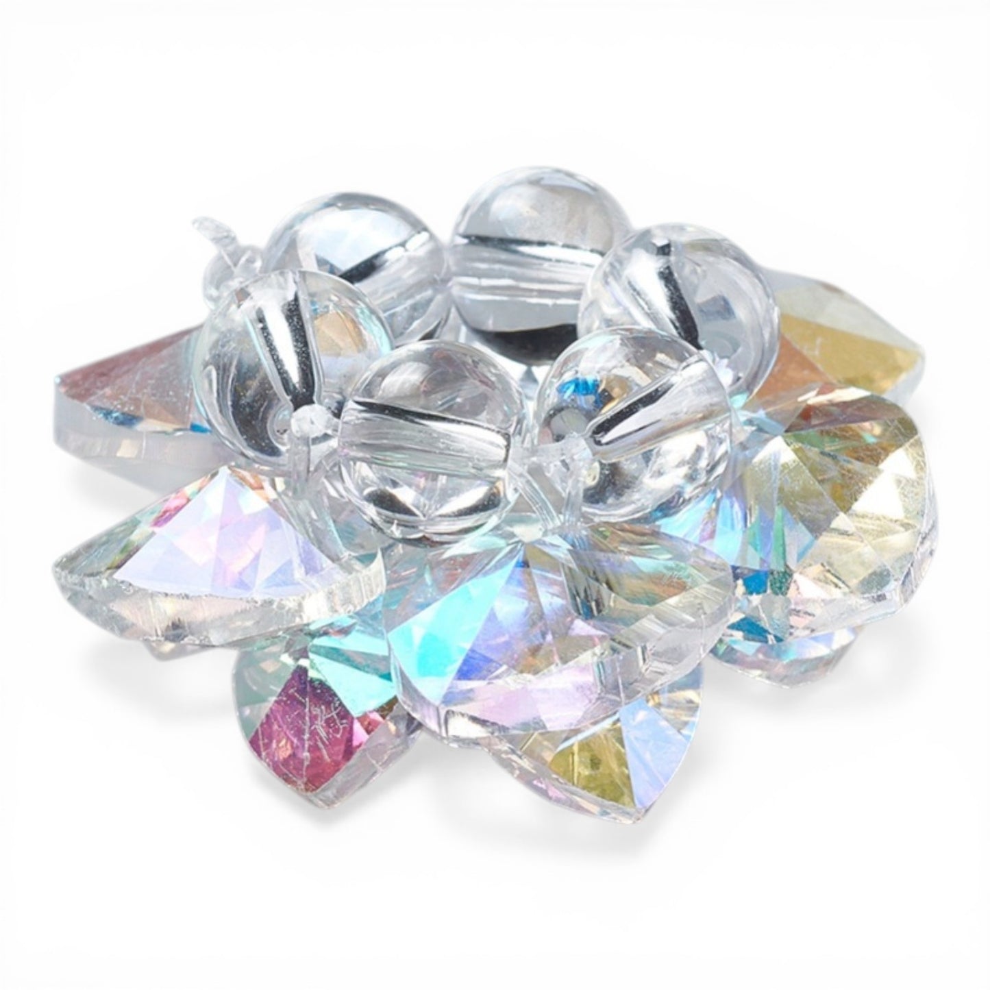 Perle Lotus en Verre Tissé – Bleu Métallisé ou Aurore Boréale – 35 mm – Compatible Tiges