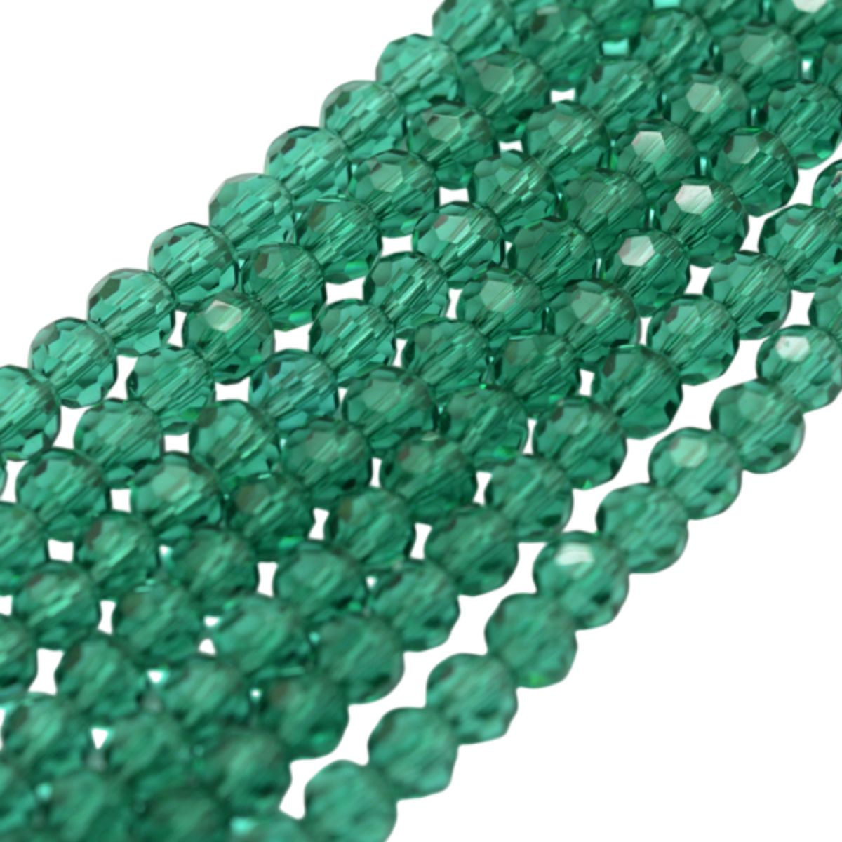 Fil de perles rondes en verre facettées – Imitation cristal autrichien