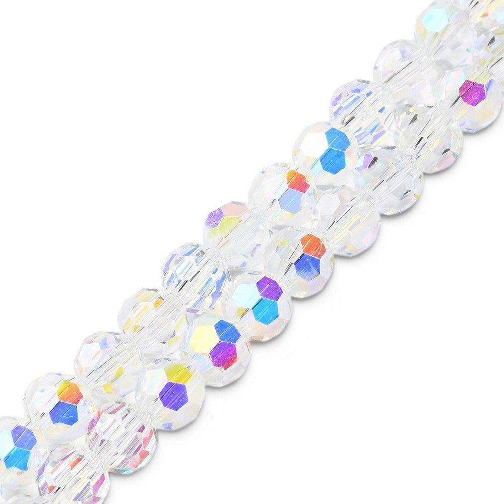 Fil de Perles de Verre Électroplaquées AB à Facettes – Rondelles Transparentes