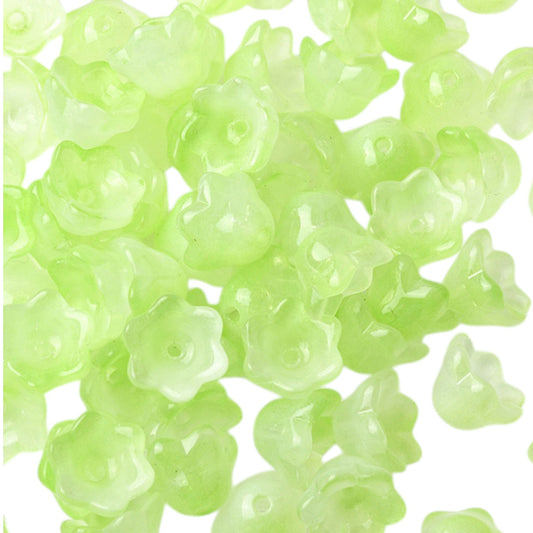x20 Perles en Verre Peintes – Motif Fleur – 11,5mm