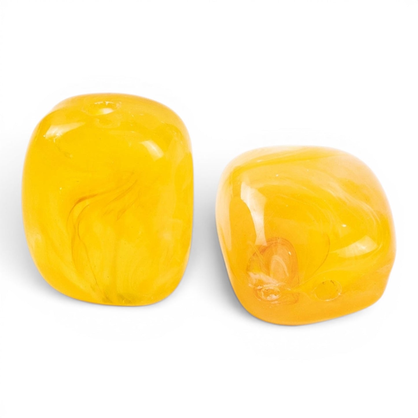 x10 Perles Acryliques Imitation Jade – Rectangulaires – 13x11mm