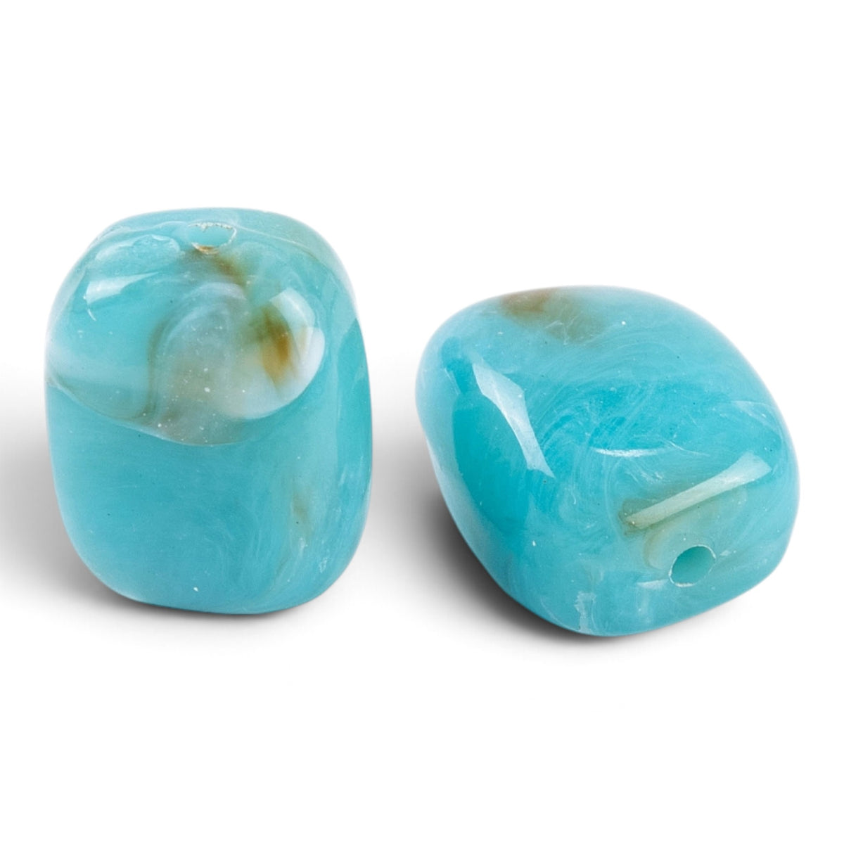 x10 Perles Acryliques Imitation Jade – Rectangulaires – 13x11mm – 3 couleurs