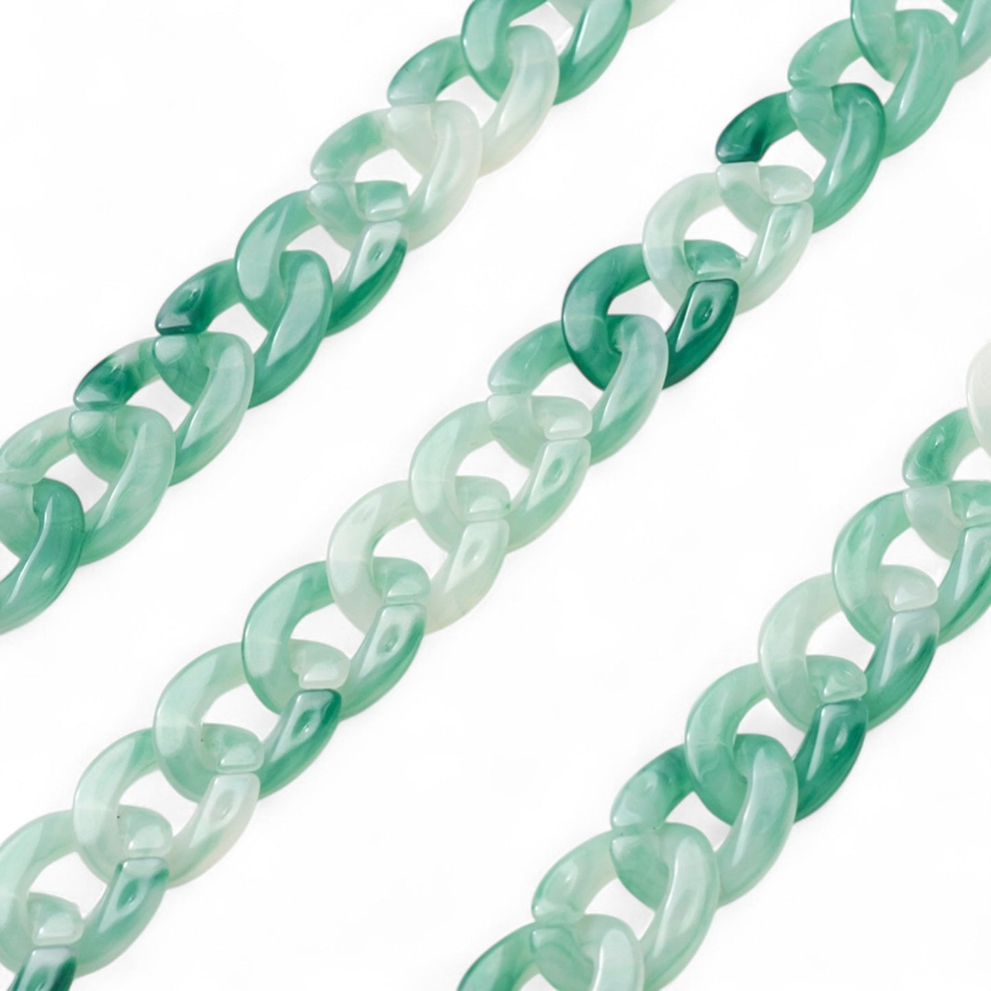 x70 cm Chaîne Gourmette en Acrylique – Tons Naturels