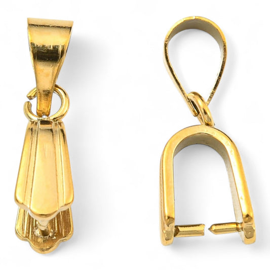 x1 Bélière en Acier Inoxydable 304 Plaqué Or 18 Carats – 10,5 mm