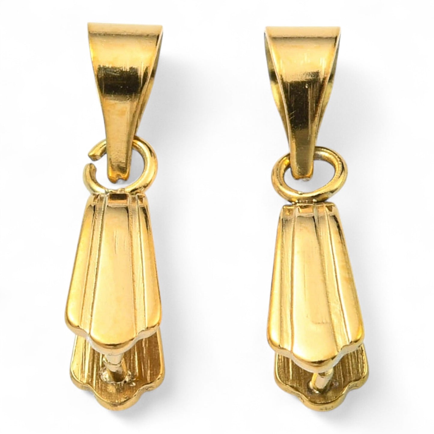 x1 Bélière en Acier Inoxydable 304 Plaqué Or 18 Carats – 10,5 mm