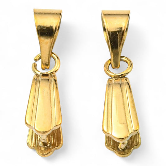 x1 Bélière en Acier Inoxydable 304 Plaqué Or 18 Carats – 10,5 mm