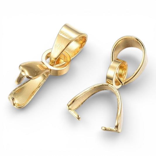 x2 Bélières en Acier Inoxydable 304 Dorée – 9 mm