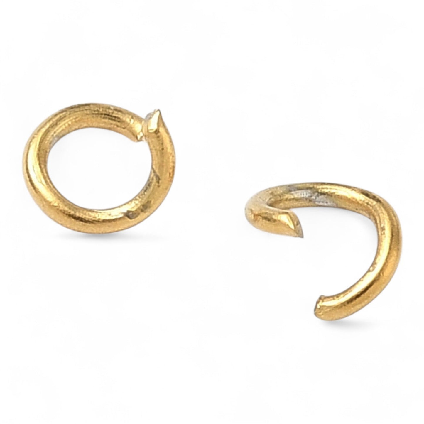 x20 Anneaux Ouverts en Acier Inoxydable 304 Plaqués Or 18K – 4 mm ou 5 mm