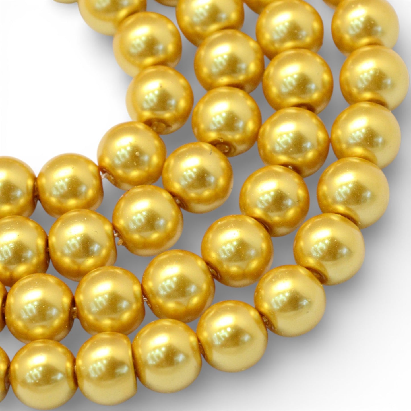 Fil de Perles Rondes en Verre Nacrées – 8 ou 6 mm – Couleurs au choix