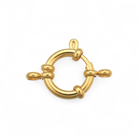 x1 Fermoir à Ressort Bouée Plaqué Or 24 Carats – Acier Inoxydable 304 – 17 mm