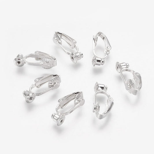 Boucles d'oreilles forme dormeuses, avec trou  pour insérer tige, 19x6mm