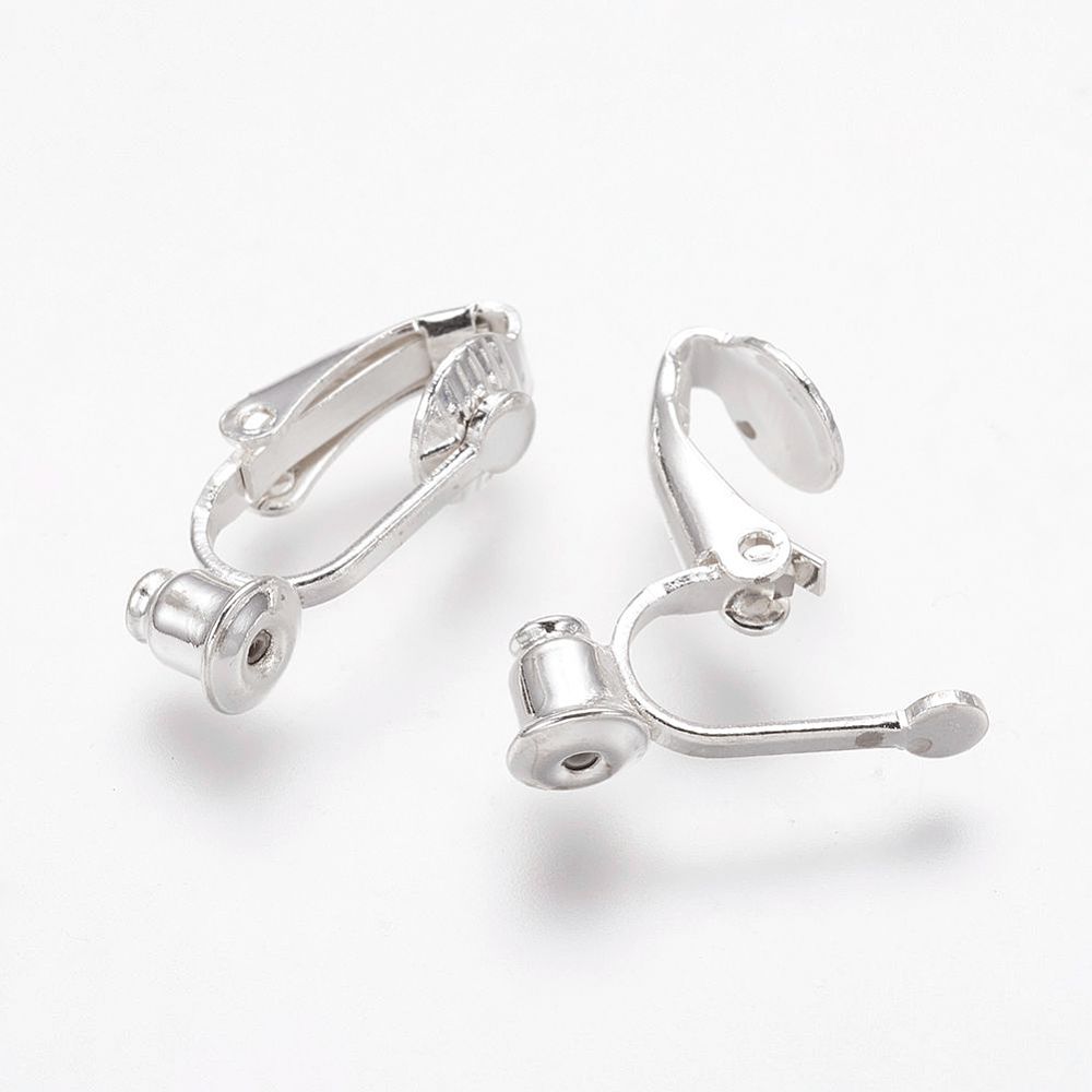 Boucles d'oreilles forme dormeuses, avec trou pour insérer tige, 19x6mm
