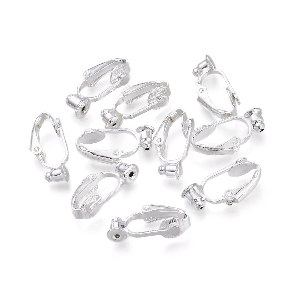 Boucles d'oreilles forme dormeuses, avec trou pour insérer tige, 19x6mm