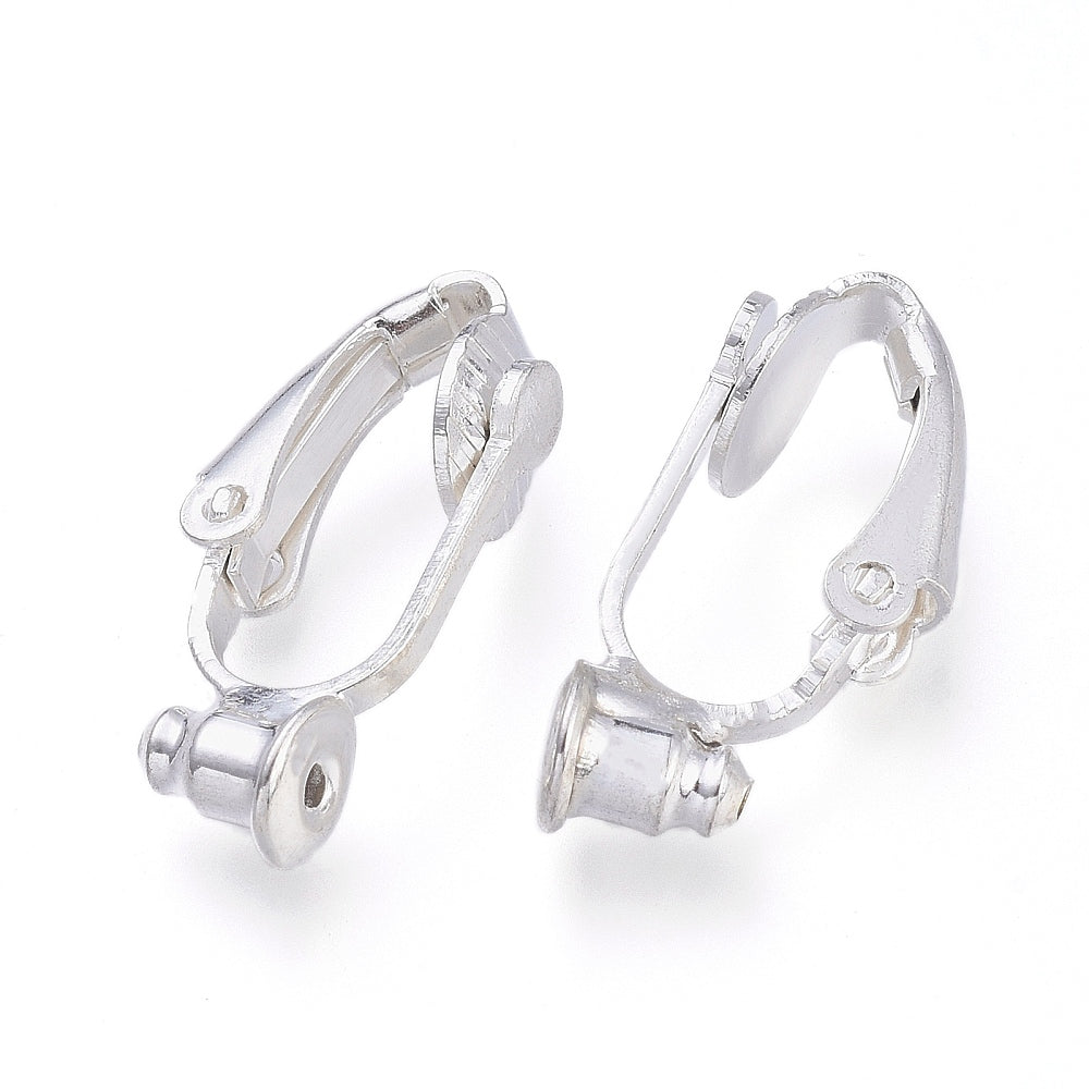Boucles d'oreilles forme dormeuses, avec trou pour insérer tige, 19x6mm