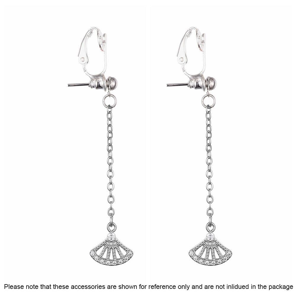 Boucles d'oreilles forme dormeuses, avec trou pour insérer tige, 19x6mm
