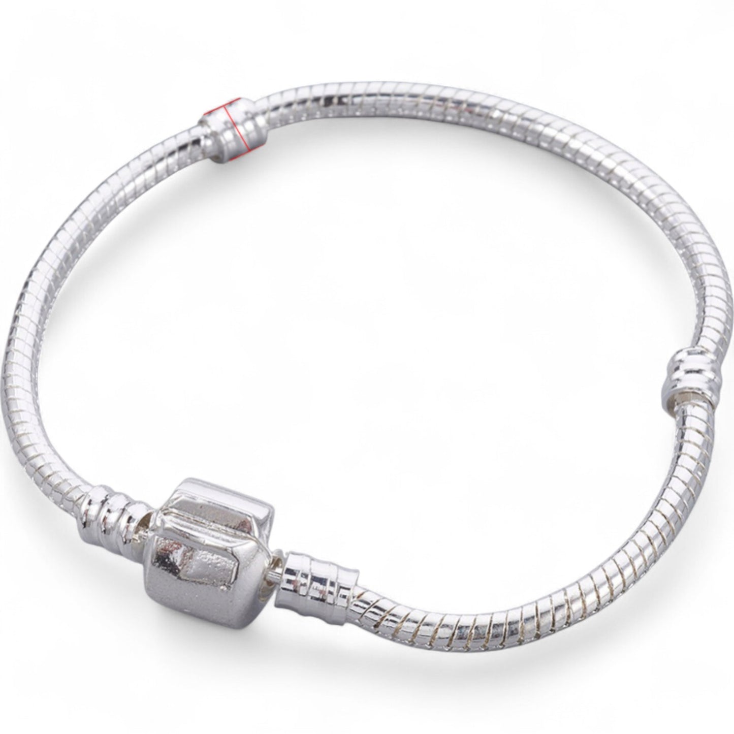 Bracelet base pour perles européennes – Laiton, fermoir intégré, 3 tailles au choix