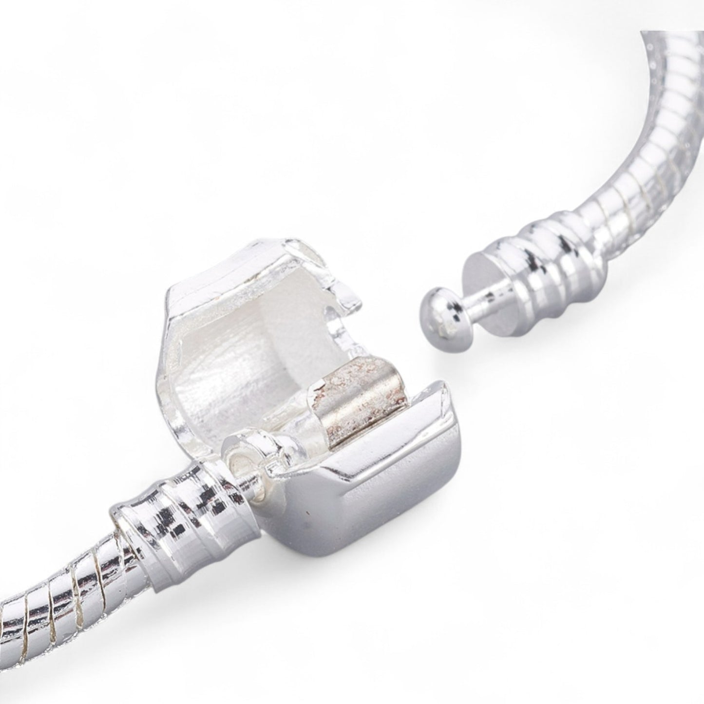 Bracelet base pour perles européennes – Laiton, fermoir intégré, 3 tailles au choix
