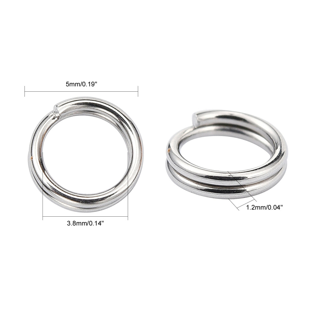 Anneaux de jonction doubles en acier (Split Ring) 5x1mm