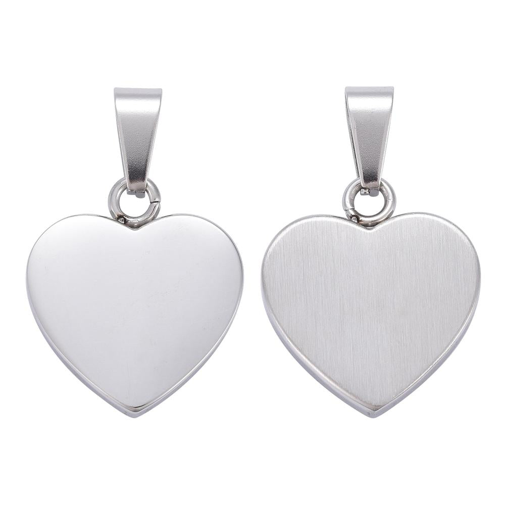 x1 Pendentif vierge en forme de cœur – Acier inoxydable 17x16mm