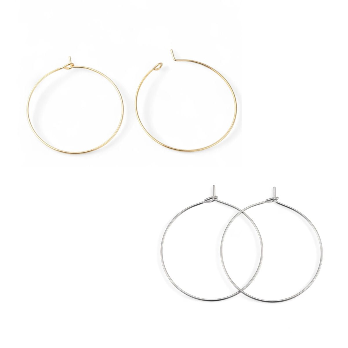 x1 paire Créoles en acier inoxydable 316L – Plaqué or 18K ou acier