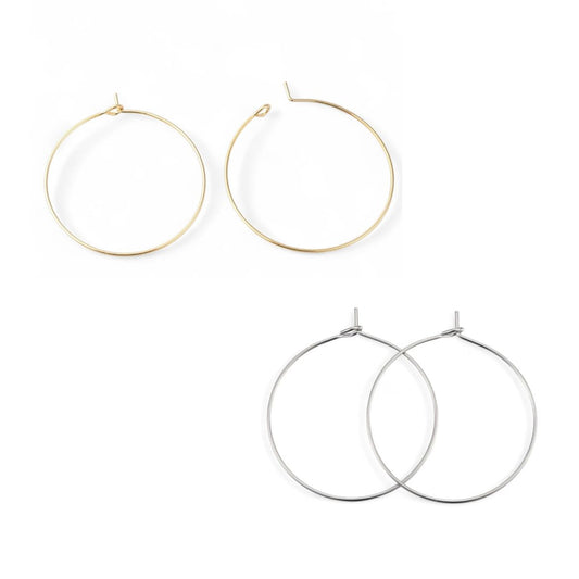 x1 paire Créoles en acier inoxydable 316L – Plaqué or 18K ou acier