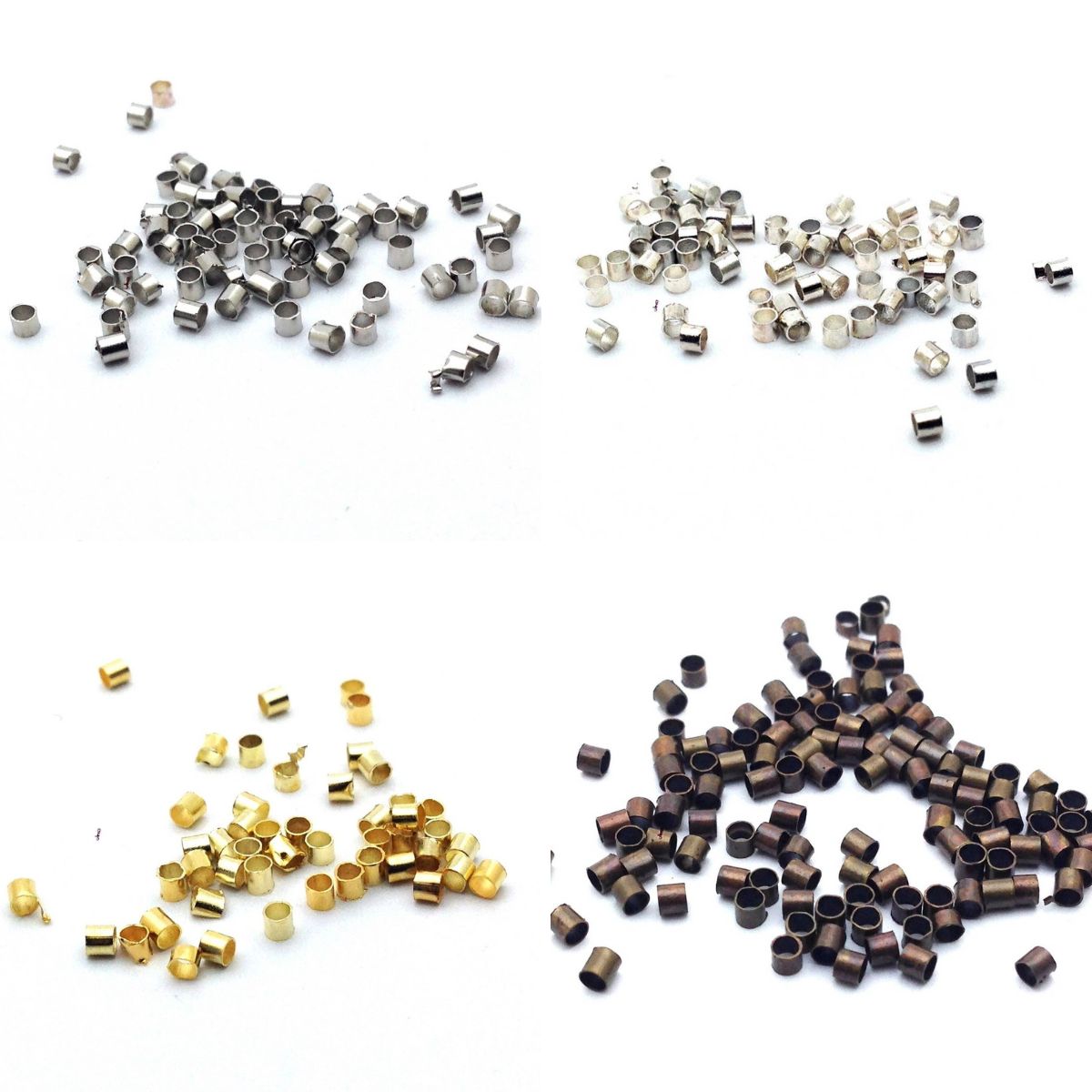 Perles à Écraser Tubes – Métal – 2 mm – Lot de 5 g (≈400 pcs)