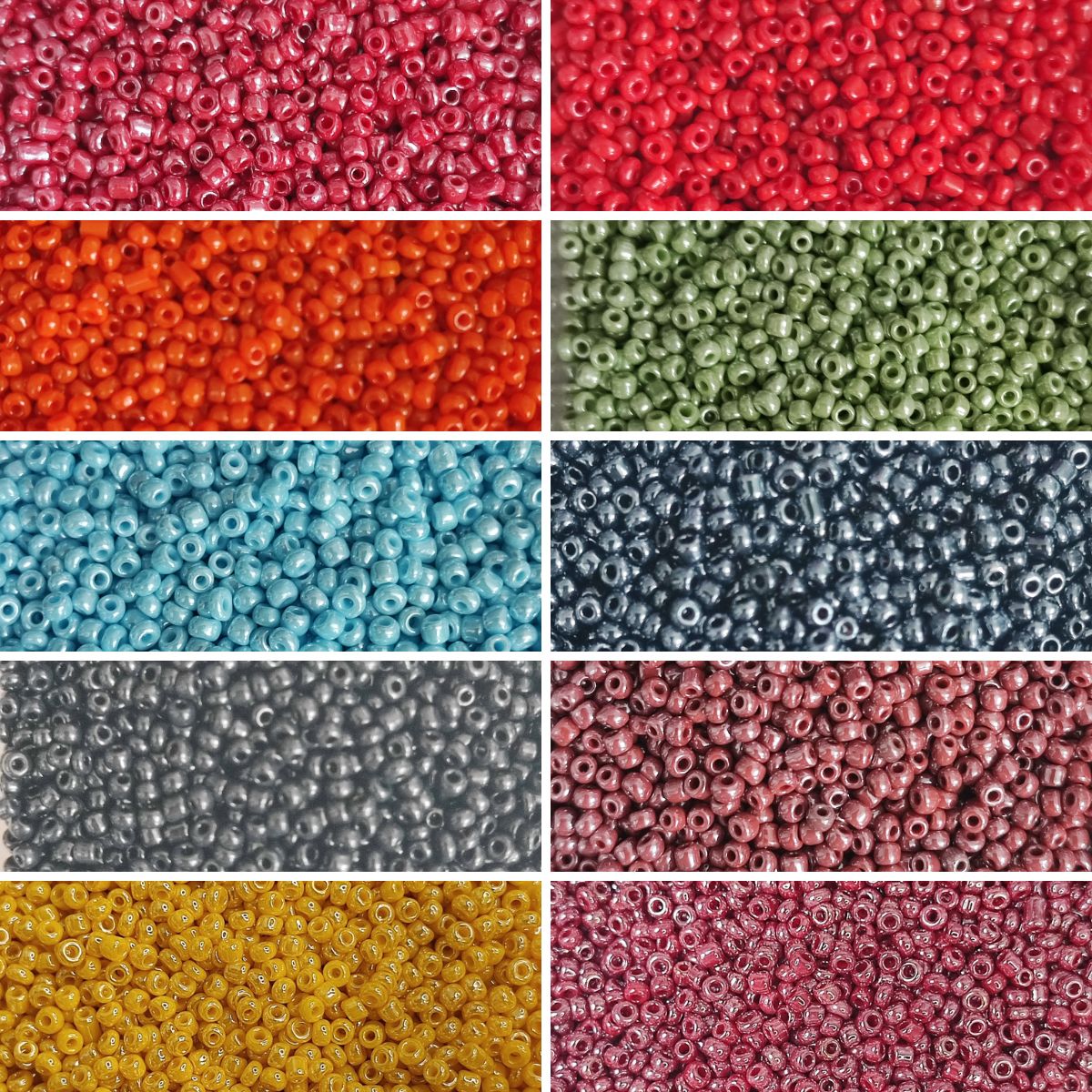 Perles de rocaille opaques brillantes – Verre 2mm - 25g